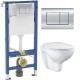 Инсталляция Geberit Delta 458.163.21.1 в комплекте с унитазом безободковым Bau Ceramic 39351000