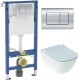 Инсталляция Geberit Delta 458.163.21.1 в комплекте с унитазом безободковым Geberit Smyle Square 500.683.01.1