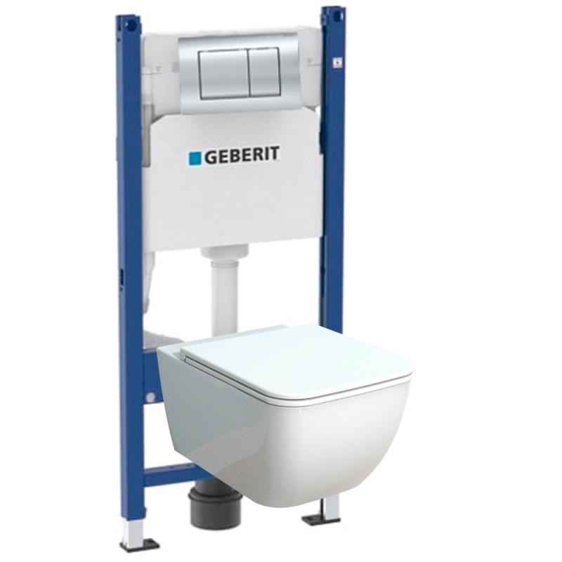 Инсталляция Geberit Delta 458.163.21.1 в комплекте с унитазом безободковым Smartflow Vigente SMF811-WH (большой унитаз для больших людей) Инсталляция Geberit Delta 458.163.21.1 в комплекте с унитазом безободковым Smartflow Vigente SMF811-WH (большой унитаз для больших людей)