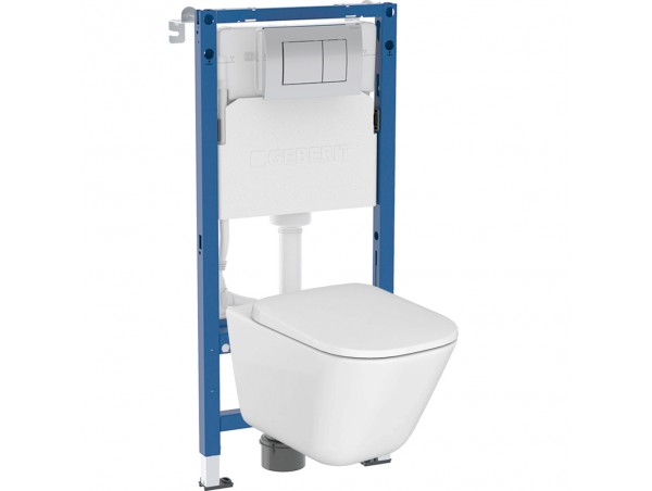 Инсталляция Geberit Delta 458.163.21.2 в комплекте с унитазом безободковым Roca The Gap 34647L000