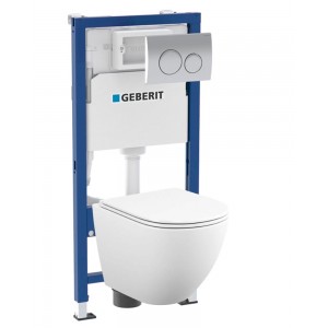500.118.21.T12 Инсталляция Geberit Delta 458.118.21.2 в комплекте с унитазом безободковым