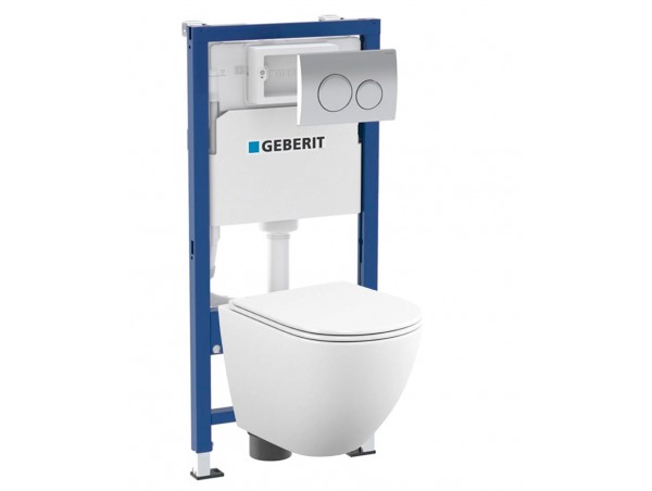 500.118.21.T12 Инсталляция Geberit Delta 458.118.21.2 в комплекте с унитазом безободковым