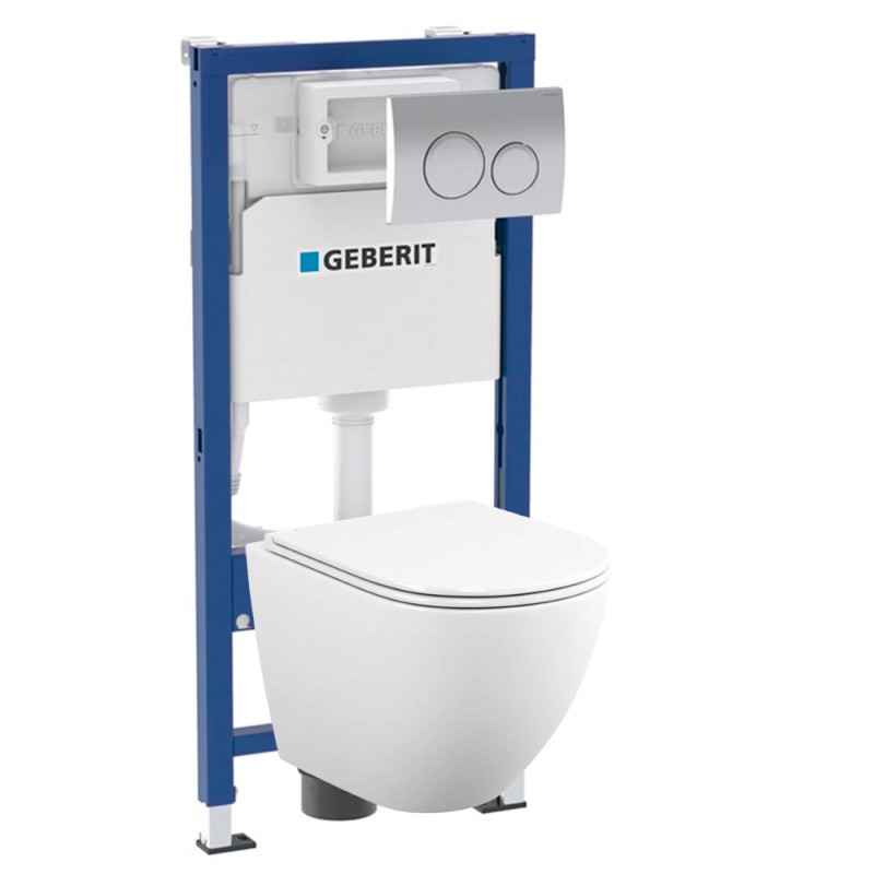 500.118.21.T12 Инсталляция Geberit Delta 458.118.21.2 в комплекте с унитазом безободковым