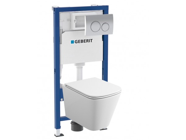 500.118.21.T32 Инсталляция Geberit Delta 458.118.21.2 в комплекте с унитазом безободковым