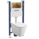 500.124.GN.T32 Инсталляция Geberit Delta 458.124.GN.1 в комплекте с унитазом безободковым (золотая матовая кнопка)