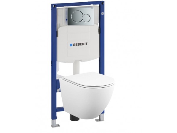500.300.21.T12 Инсталляция Geberit Duofix Sigma 12 UP320 111.300.00.5 с кнопкой Sigma 01 в комплекте с унитазом безободковым