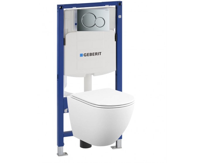 500.300.21.T12 Инсталляция Geberit Duofix Sigma 12 UP320 111.300.00.5 с кнопкой Sigma 01 в комплекте с унитазом безободковым