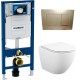 500.300.GN30.T12 Инсталляция Geberit Duofix Sigma 12 UP320 111.300.00.5 с кнопкой Sigma 30 в комплекте с унитазом безободковым (золотая матовая кнопка)