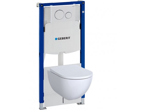 500.301.KJ.A Инсталляция Geberit Duofix Sigma 12 UP320 111.301.KJ.5 в комплекте с унитазом безободковым Geberit Acanto 500.600.01.2