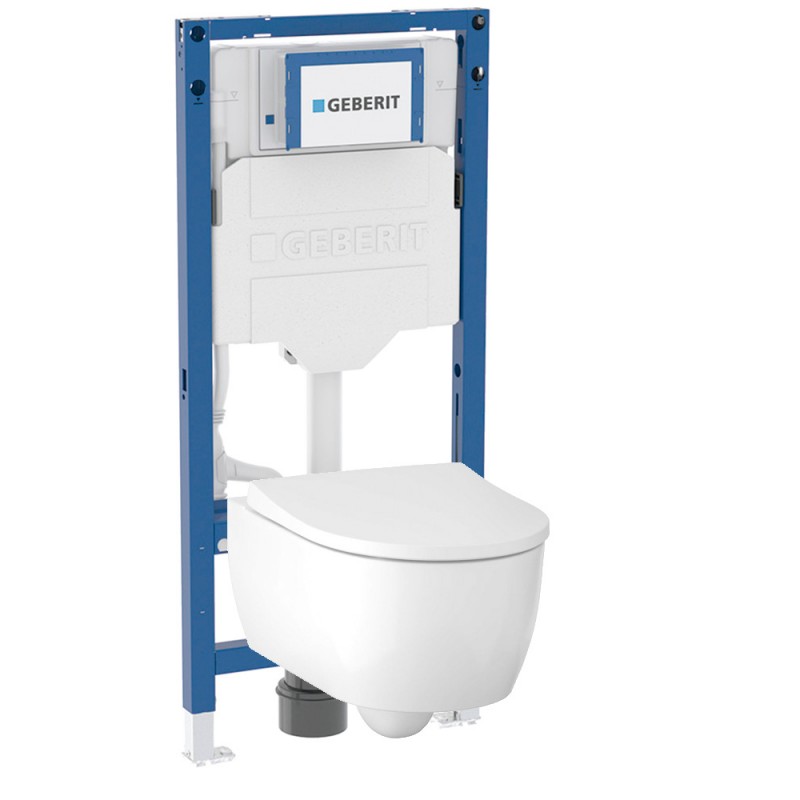 500.950.00.I Комплект инсталляция Geberit Duofix Sigma 12 UP320 111.950.00.6 с унитазом безободковым iCon 501.664.00.1