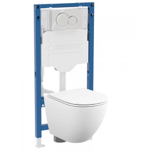 500.950.01.T12 Комплект инсталляция Geberit Duofix Sigma 12 UP320 111.950.00.6 с кнопкой Sigma01 с унитазом безободковым