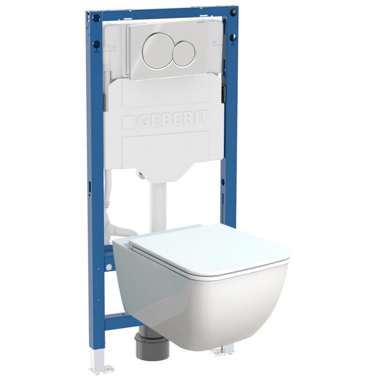500.950.01.VI Комплект инсталляция Geberit Duofix Sigma 12 UP320 111.950.00.6 с кнопкой Sigma01 с унитазом безободковым Smartflow Vigente SMF811-WH (большой унитаз для больших людей)