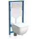 500.950.01.VI Комплект инсталляция Geberit Duofix Sigma 12 UP320 111.950.00.6 с кнопкой Sigma01 с унитазом безободковым Smartflow Vigente SMF811-WH (большой унитаз для больших людей)