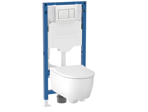 500.950.30.I Комплект инсталляция Geberit Duofix Sigma 12 UP320 111.950.00.6 с кнопкой Sigma20 с унитазом безободковым iCon 501.664.00.1
