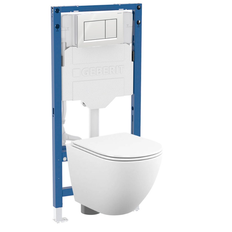 500.950.30.T12 Комплект инсталляция Geberit Duofix Sigma 12 UP320 111.950.00.6 с кнопкой Sigma20 с унитазом безободковым