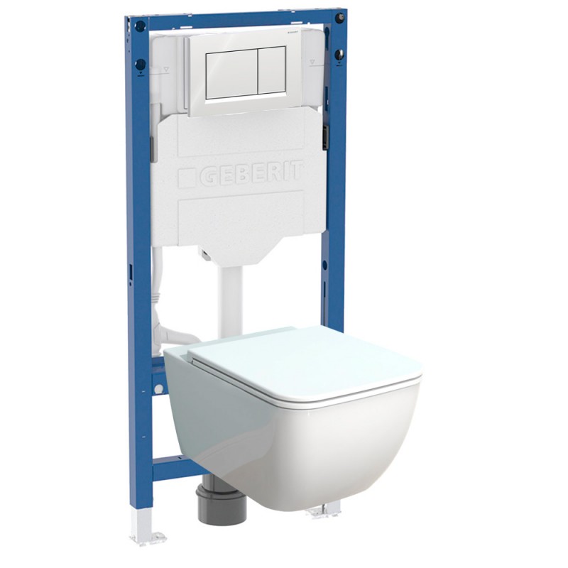 500.950.30.VI Комплект инсталляция Geberit Duofix Sigma 12 UP320 111.950.00.6 с кнопкой Sigma20 с унитазом безободковым Smartflow Vigente SMF811-WH (большой унитаз для больших людей)