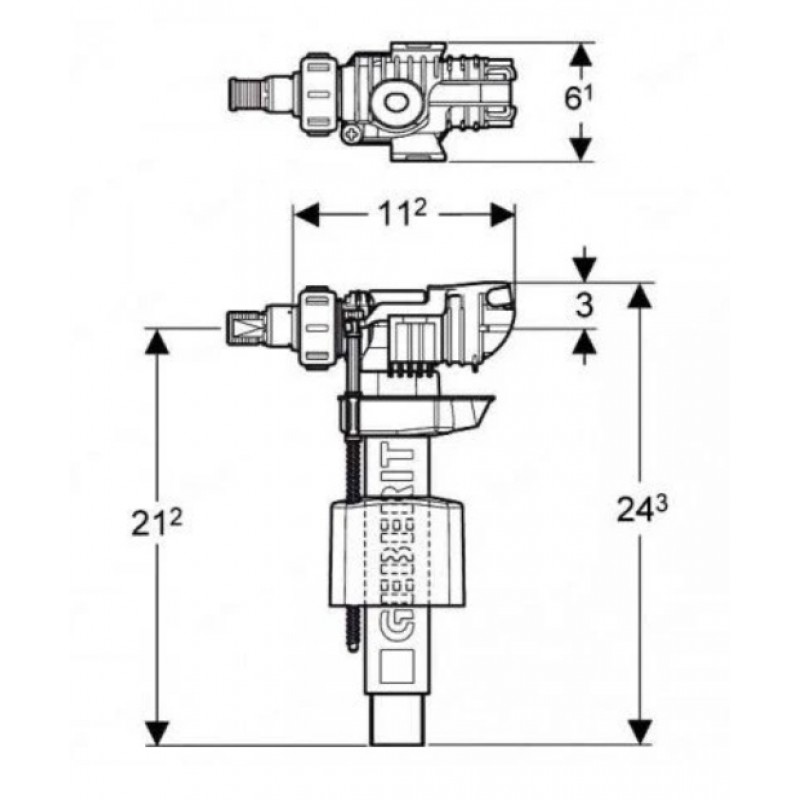 Механизм для бачка заливной клапан Geberit Unifill 240.705.00.1