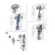 Механизм для бачка сливной клапан Geberit Delta/Sigma UP320 244.820.00.1 (для инсталлции 111.300.00.5)