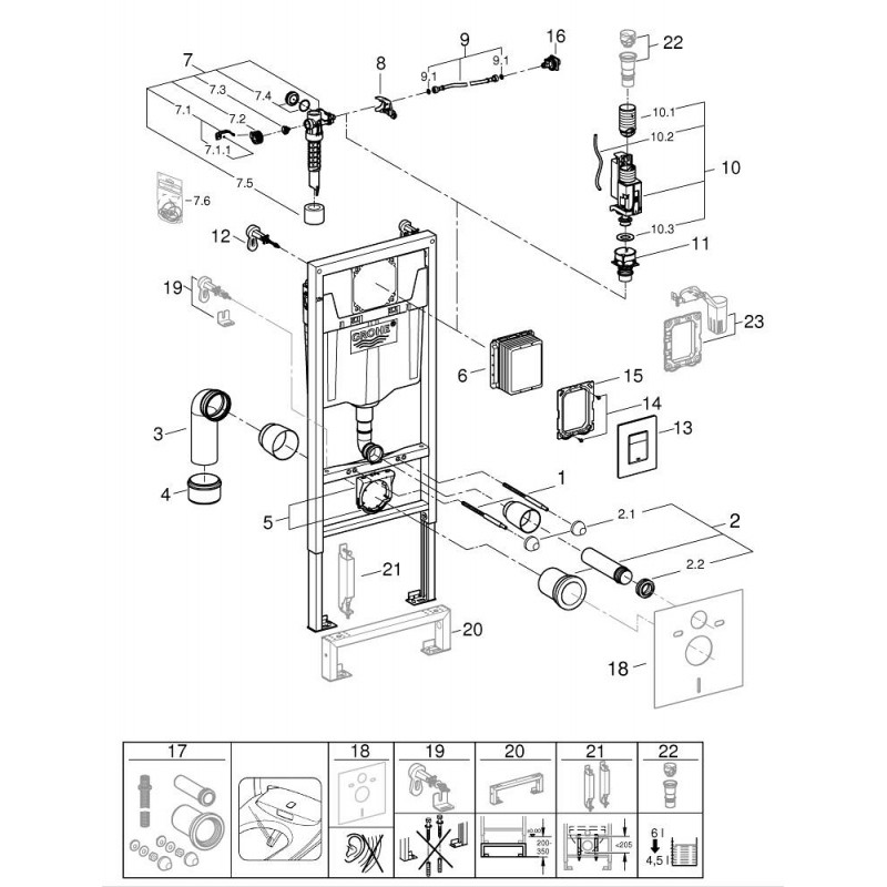 4 адаптер патрубка Grohe 42242000