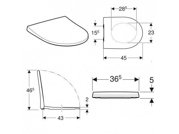 Сиденье с крышкой для унитаза Geberit iCon 500.835.01.1 (микролифт) (для унитазов 500.784.01.1, 501.661.00.1, 204060000, 204000000)