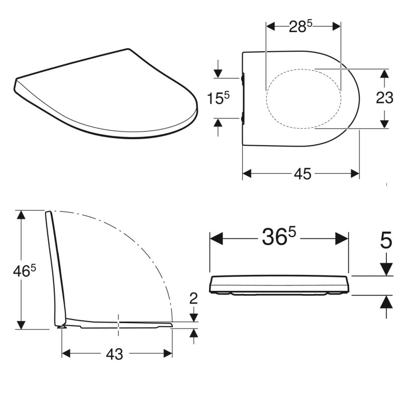 Сиденье с крышкой для унитаза Geberit iCon 500.835.01.1 (микролифт) (для унитазов 500.784.01.1, 501.661.00.1, 204060000, 204000000)