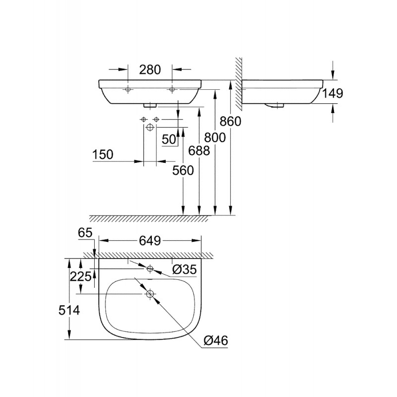 Раковина подвесная Grohe Euro Ceramic 39323000 Раковина подвесная Grohe Euro Ceramic 39323000