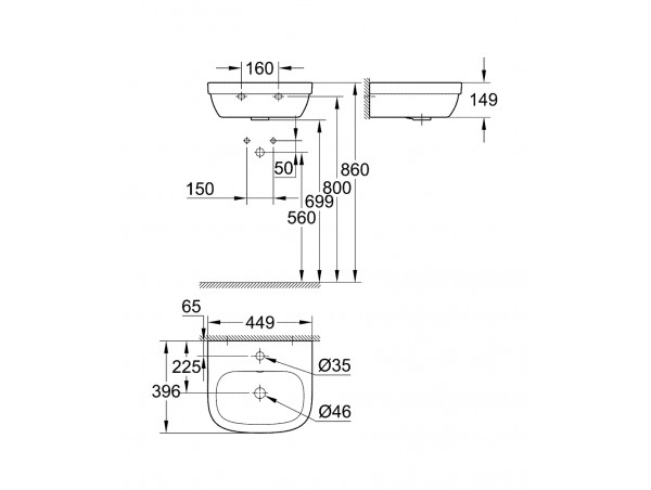 Раковина подвесная Grohe Euro Ceramic 3932400H