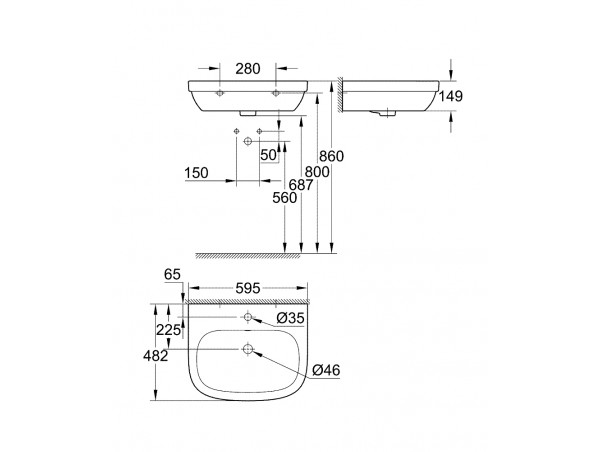 Раковина подвесная Grohe Euro Ceramic 3933500H