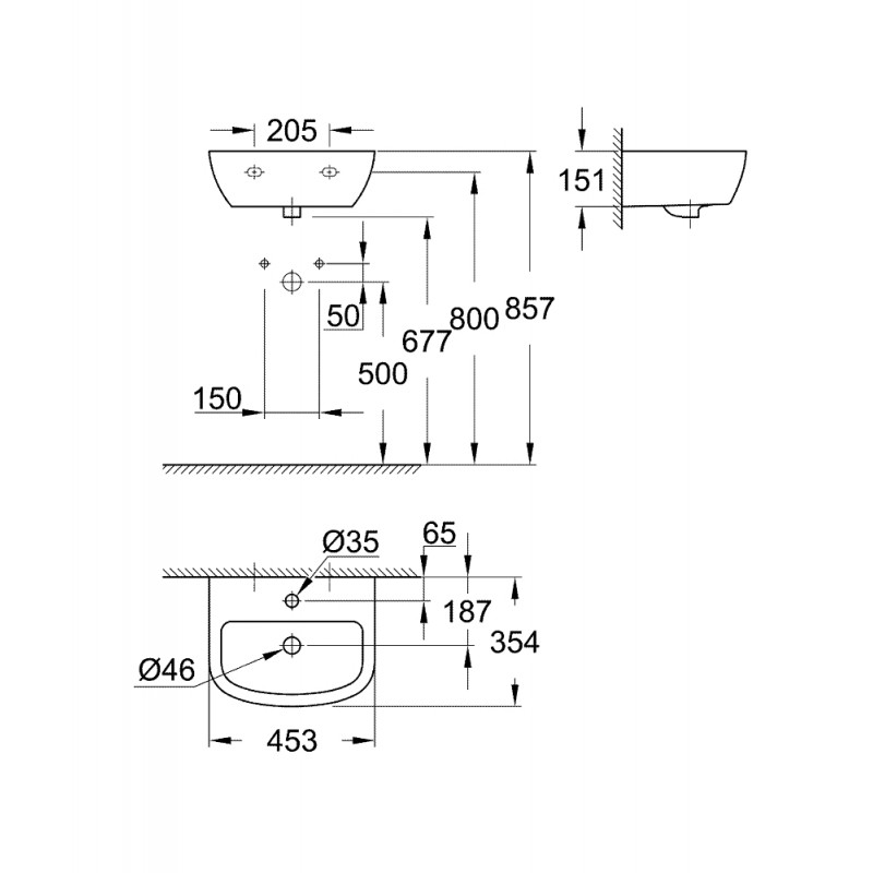 Раковина подвесная Grohe Bau Ceramic 39424000 Раковина подвесная Grohe Bau Ceramic 39424000