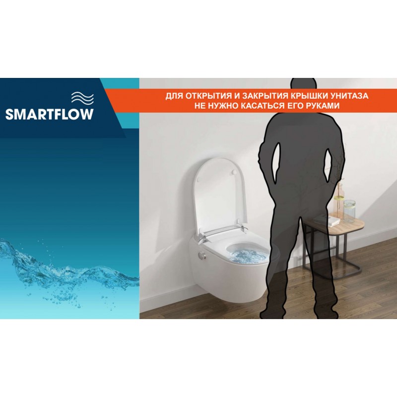 Унитаз-биде SmartFlow со встроенным феном для осушки интимных зон SMF3017T-WH Унитаз-биде SmartFlow со встроенным феном для осушки интимных зон SMF3017T-WH