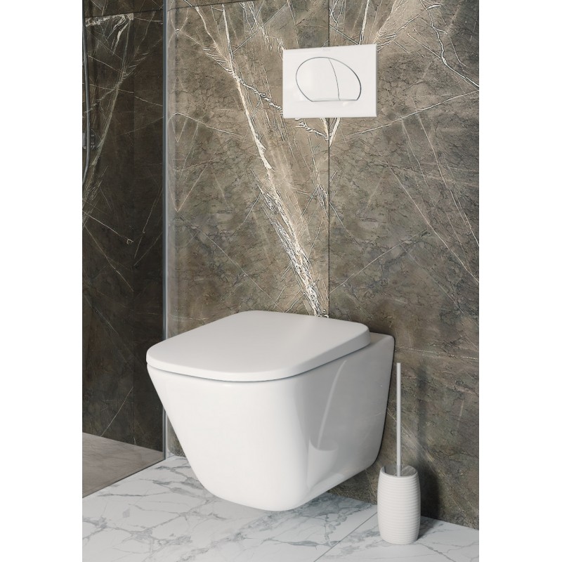 Инсталляция Grohe 38772BL2 в комплекте с унитазом безободковым Roca The Gap 34647L000 (черная матовая кнопка)