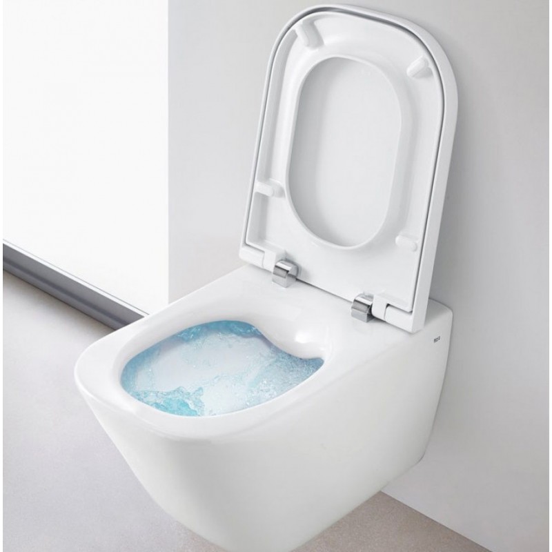 Инсталляция Grohe 38772BL2 в комплекте с унитазом безободковым Roca The Gap 34647L000 (черная матовая кнопка)