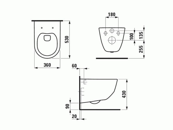 Унитаз подвесной безободковый Laufen Rimless Pro 8.2096.6.000.000.1SET