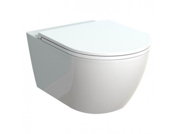 Унитаз подвесной безободковый удлиненный SmartFlow Urban SMF812-WH (большой унитаз для больших людей)