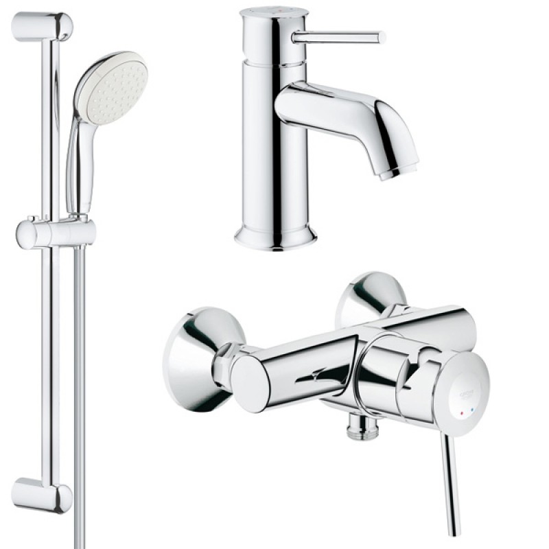 Комплект для душа со смесителем Grohe BauClassic 124404D (32867000,23162000,27853001) Комплект для душа со смесителем Grohe BauClassic 124404D (32867000,23162000,27853001)