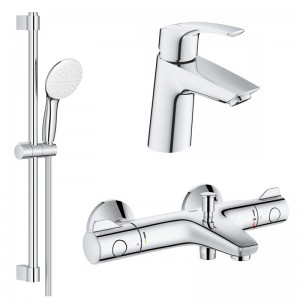 Комплект для ванной с термостатом Grohe Eurosmart Grohtherm 800 124422 (34567000,23968003,27924003)