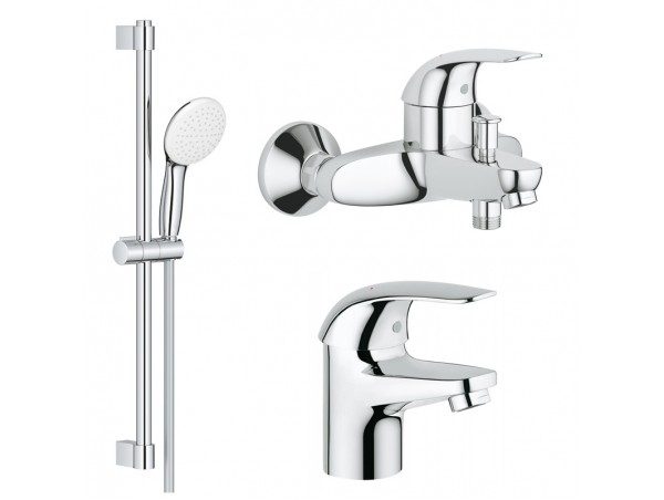 Комплект для ванной со смесителем Grohe Euroeco 124428 (32743000,32734000,27853000) NB0003