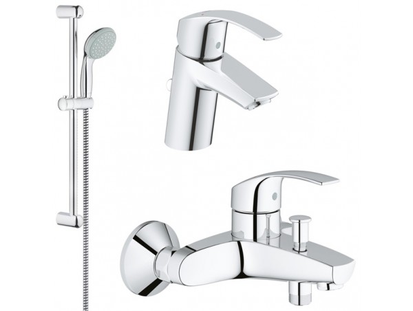Комплект для ванной со смесителем Grohe Eurosmart 124446 (33300002,33265002,27853000)