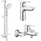 Комплект для ванной со смесителем Grohe Bauedge New 23604-23758 (23604001,23758001,27926001) NB0063