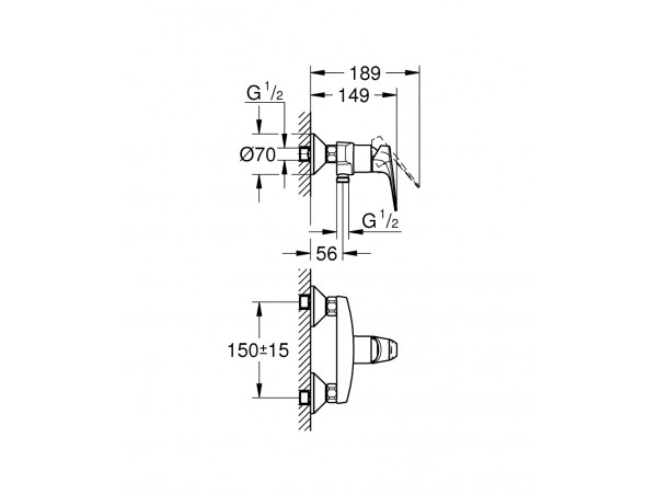 Смеситель для душа с подключением шланга Grohe Bauflow 23632000