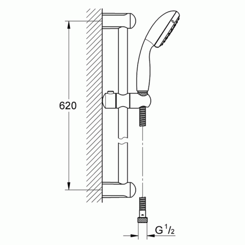 Смеситель для душа с душевым гарнитуром Grohe Eurosmart 3355527924 Смеситель для душа с душевым гарнитуром Grohe Eurosmart 3355527924