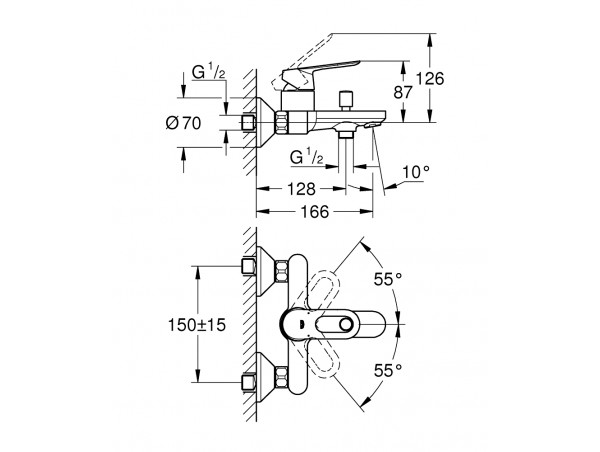 Смеситель для ванны с изливом Grohe BauLoop 23603000