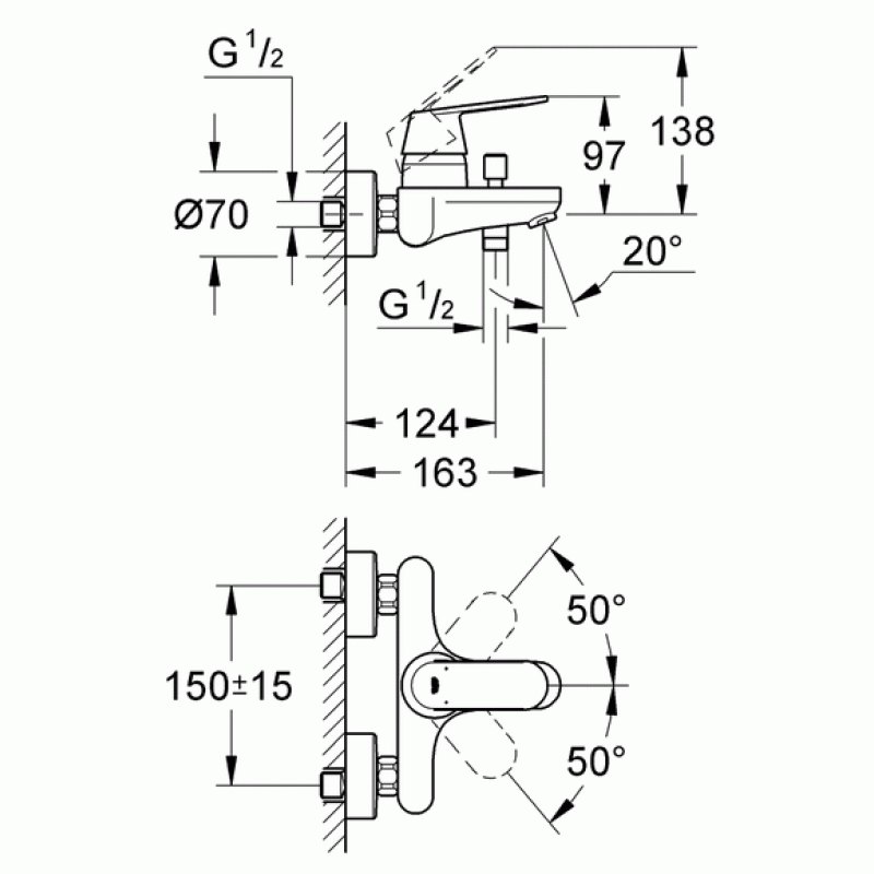 Смеситель для ванны с душевым гарнитуром Grohe Eurosmart Cosmopolitan 3283127799 Смеситель для ванны с душевым гарнитуром Grohe Eurosmart Cosmopolitan 3283127799