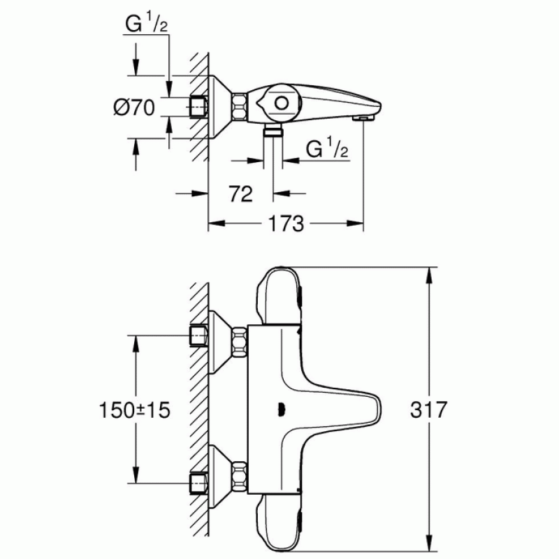 Термостат для ванны с изливом Grohe Grohtherm 1000 34155003 (34816003) Термостат для ванны с изливом Grohe Grohtherm 1000 34155003 (34816003)