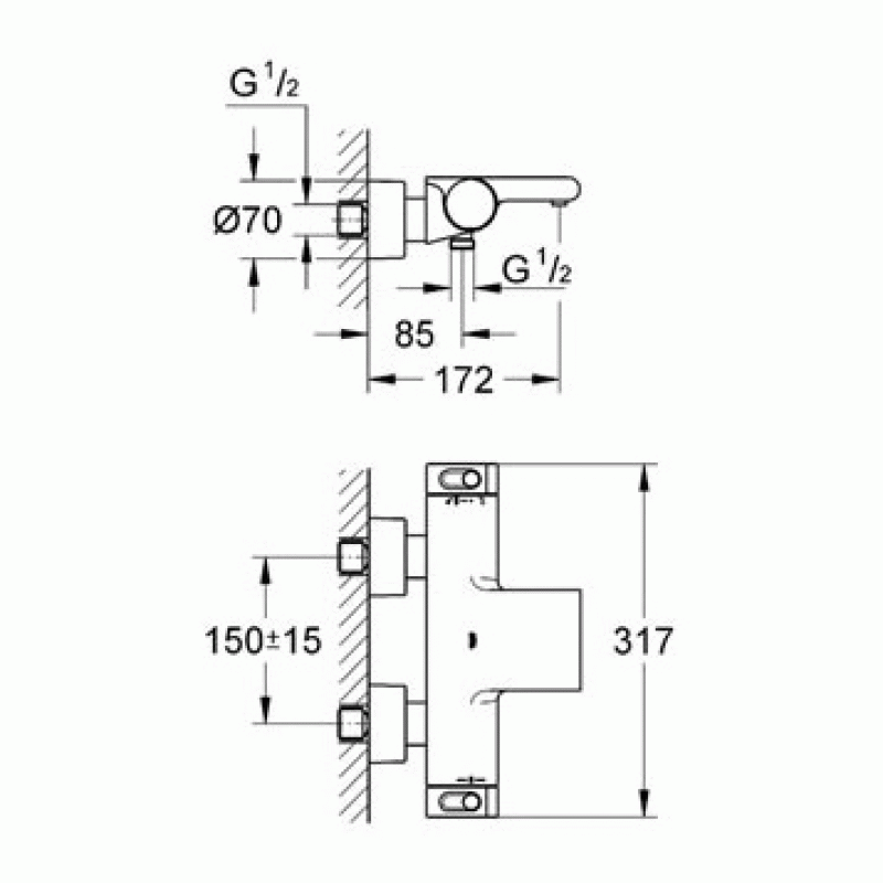 Термостат для ванны с изливом Grohe Grohtherm 2000 New 34174001